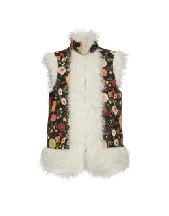 Sleeveless Folk JacketBotticelli Black in Compact Jersey