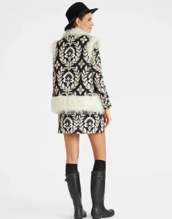 Sleeveless Folk JacketGhirlanda Black in Compact Jersey