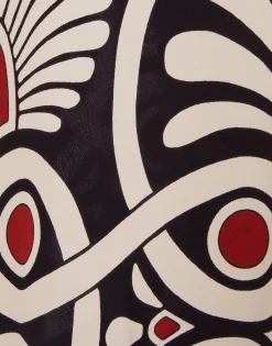 Slip-Around DressMedallion Plac&eacute;e Black in Crepe De Chine