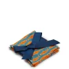 Small Napkins Set Of 4Como Fish Blue Small in Linen