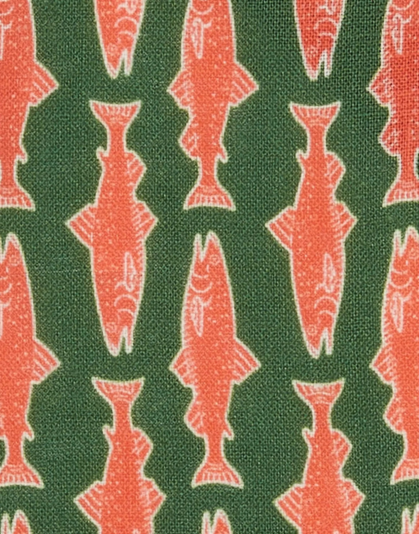 Small Napkins Set Of 4Como Fish Green Small in Linen