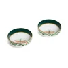 Snack Bowl Set Of 2Libellula Green in Porcelain