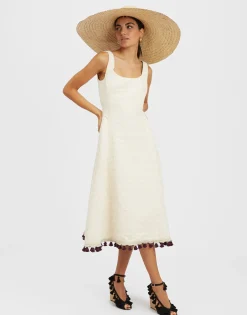 Sophia Dress EmbroideredCreamy in Jacquard