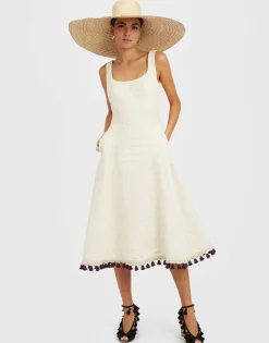 Sophia Dress EmbroideredCreamy in Jacquard