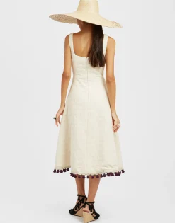 Sophia Dress EmbroideredCreamy in Jacquard