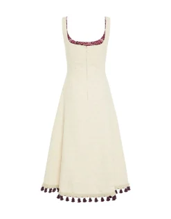 Sophia Dress EmbroideredCreamy in Jacquard