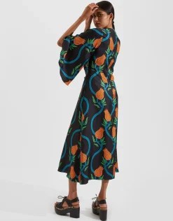 Sorella DressMelograno Nero in Silk Twill