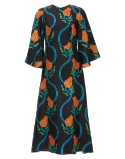 Sorella DressMelograno Nero in Silk Twill