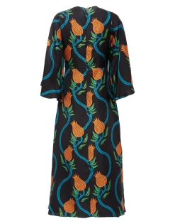 Sorella DressMelograno Nero in Silk Twill