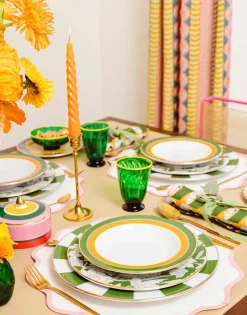 Soup And Dinner Plates SetRoman Holiday Avorio in Porcelain