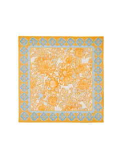 Square ScarfAnemone Orange in Cotton & Silk