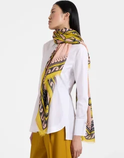 Square ScarfHerald Fuchsia in Modal Silk