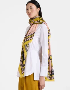 Square ScarfHerald Fuchsia in Modal Silk