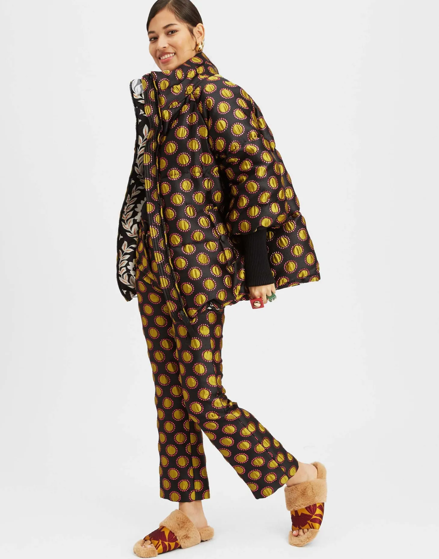 St. Moritz Reversible JacketWinter Sun Black in Jacquard