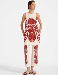 Stretch PantsMedallion Placée Cream in Envers Satin