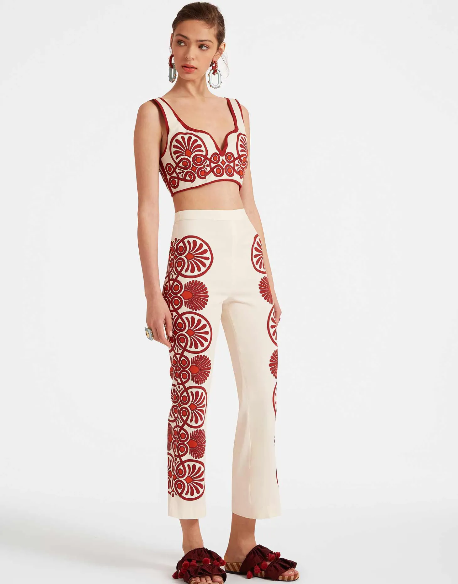 Stretch PantsMedallion Placée Cream in Envers Satin