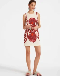 Stretch TunicMedallion Placée Cream in Envers Satin