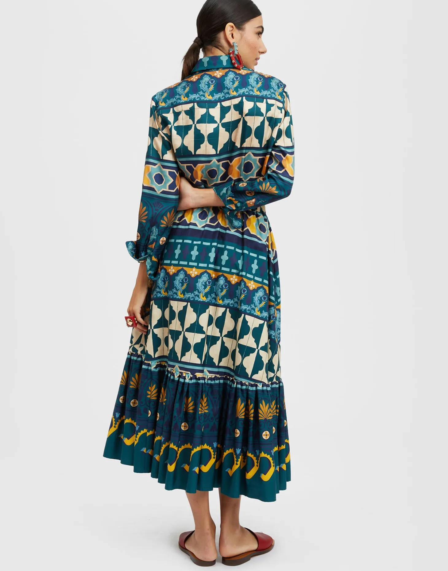 Sunset SkirtCasareale Placèe Emerald in Summer Poplin