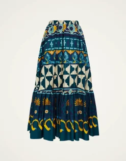 Sunset SkirtCasareale Placèe Emerald in Summer Poplin