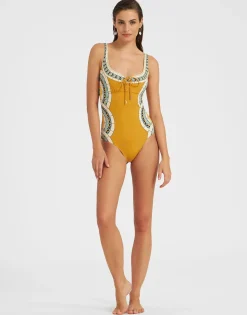 Sunset Suit SleevelessMudejar Plac&eacute;e Marigold in Supreme Lycra