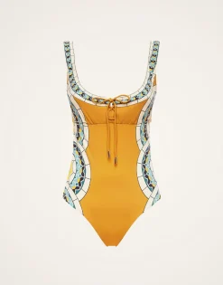 Sunset Suit SleevelessMudejar Plac&eacute;e Marigold in Supreme Lycra