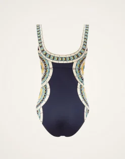 Sunset Suit SleevelessMudejar Plac&eacute;e Marigold in Supreme Lycra