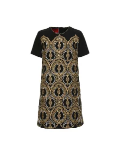 Super Mini Swing DressSolid Black in Techno Cady