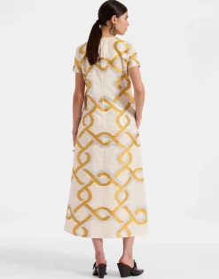 Super Swing DressTackle Gold in Jacquard