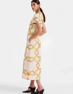 Super Swing DressTackle Gold in Jacquard