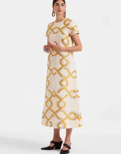 Super Swing DressTackle Gold in Jacquard