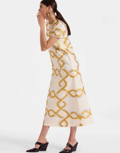 Super Swing DressTackle Gold in Jacquard