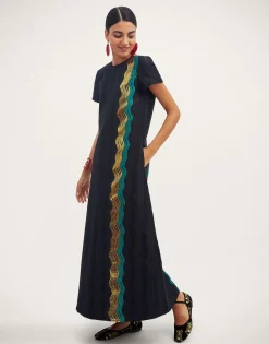 Super Swing DressThe Nile Black in Jacquard