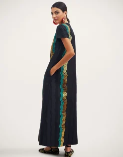 Super Swing DressThe Nile Black in Jacquard