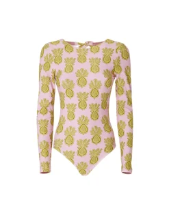 Surf SuitPineapple Sunflower Pink in Lycra