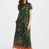 Swing Dress (With Feathers)Night Garden in Silk Twill