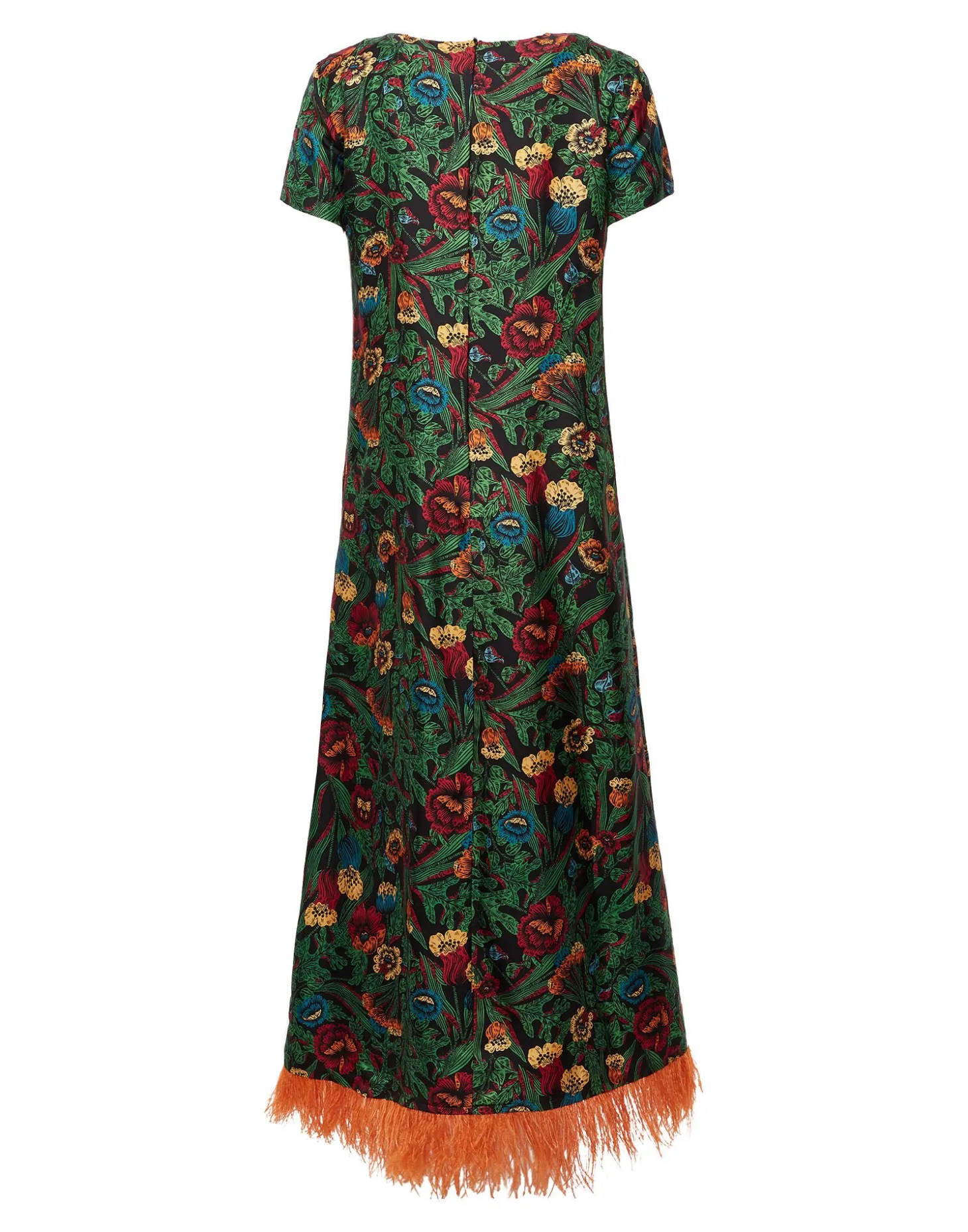 Swing Dress (With Feathers)Night Garden in Silk Twill