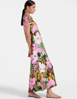 Swing DressBig Flower in Silk Twill