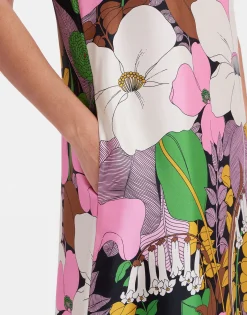 Swing DressBig Flower in Silk Twill