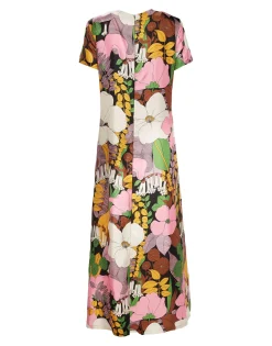 Swing DressBig Flower in Silk Twill