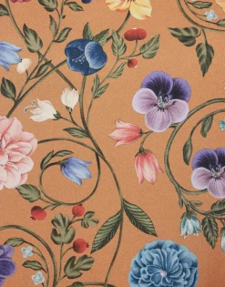 Swing DressBotticelli Rust in Silk Twill With Feathers