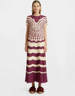 Swing DressFans Plac&eacute;e Purple in Silk Twill