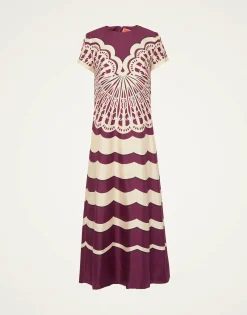 Swing DressFans Plac&eacute;e Purple in Silk Twill