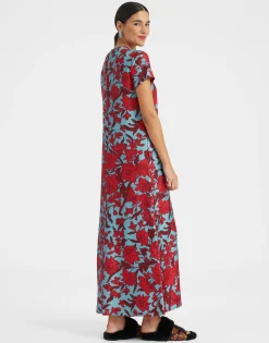 Swing DressLilium Turchese in Silk Twill