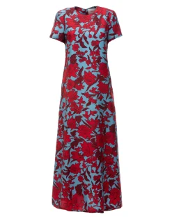 Swing DressLilium Turchese in Silk Twill