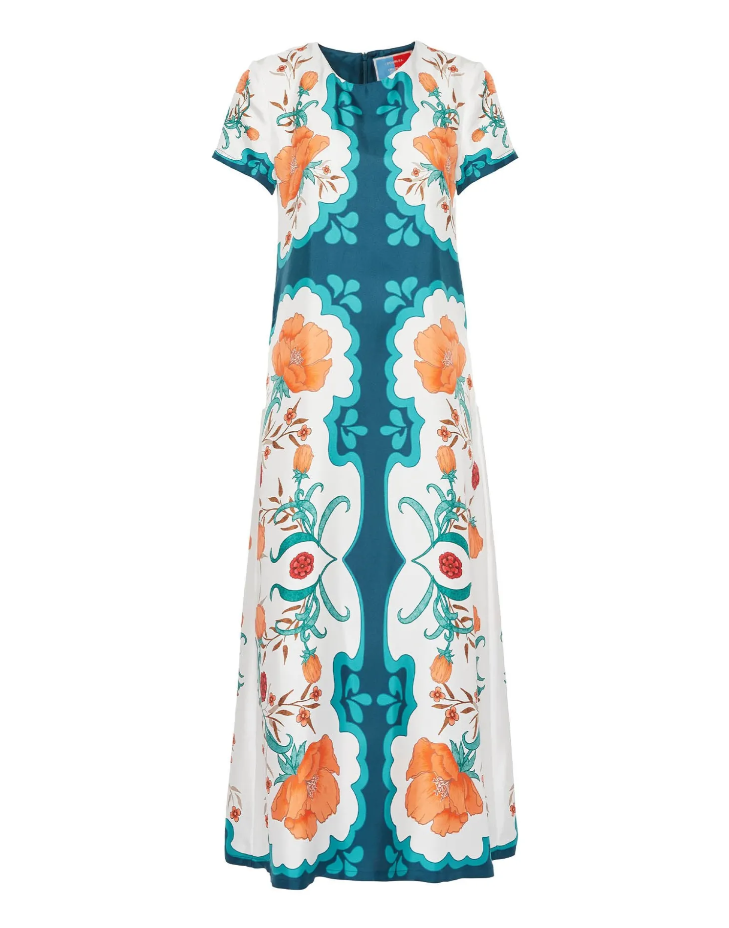 Swing DressMorpheus Placée Orange in Silk Twill