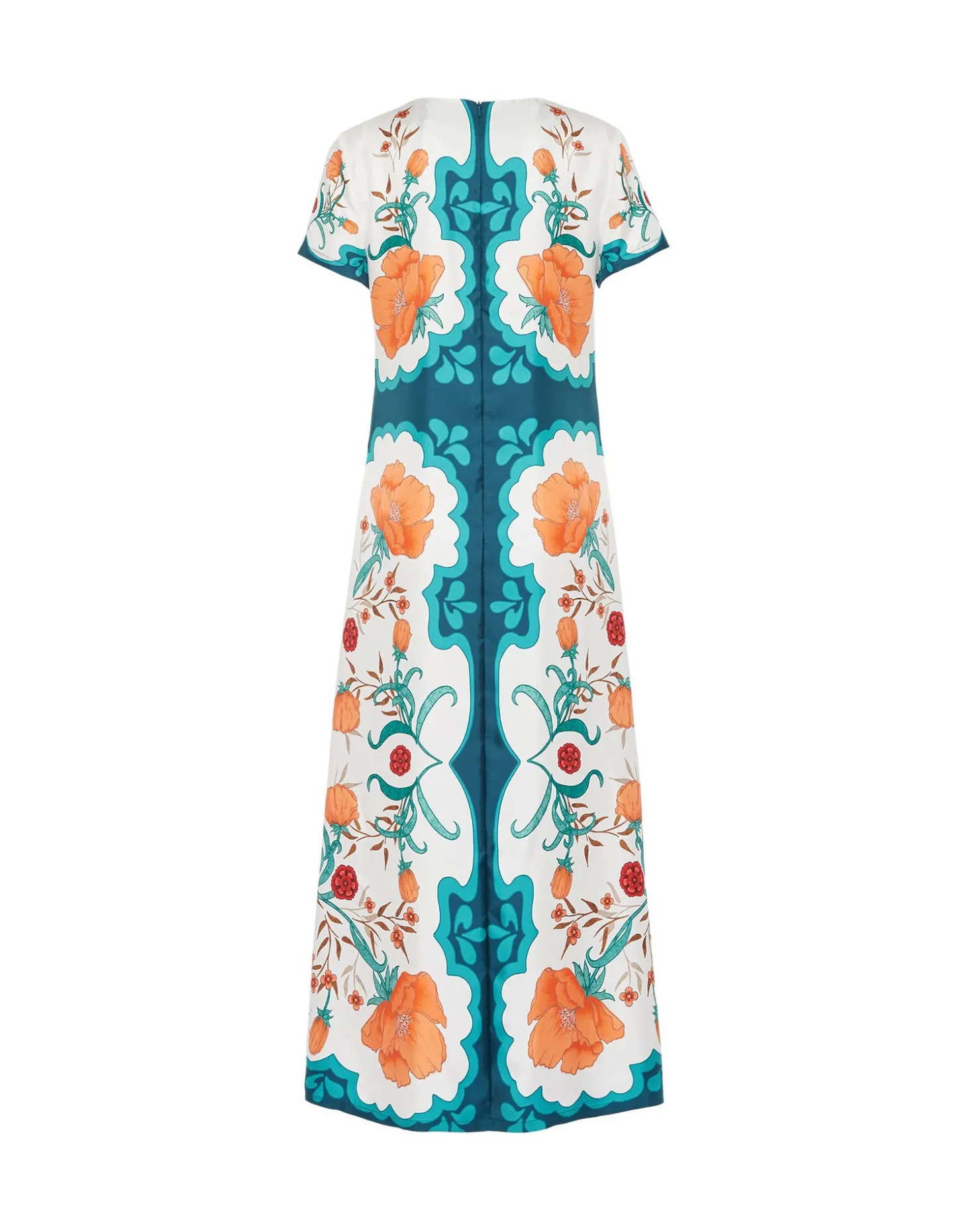 Swing DressMorpheus Placée Orange in Silk Twill