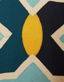 Swing DressPlaza Light Blue in Silk Twill With Feathers