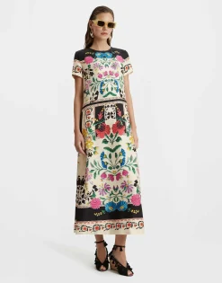 Swing DressPlaza Placée Ivory in Silk Twill