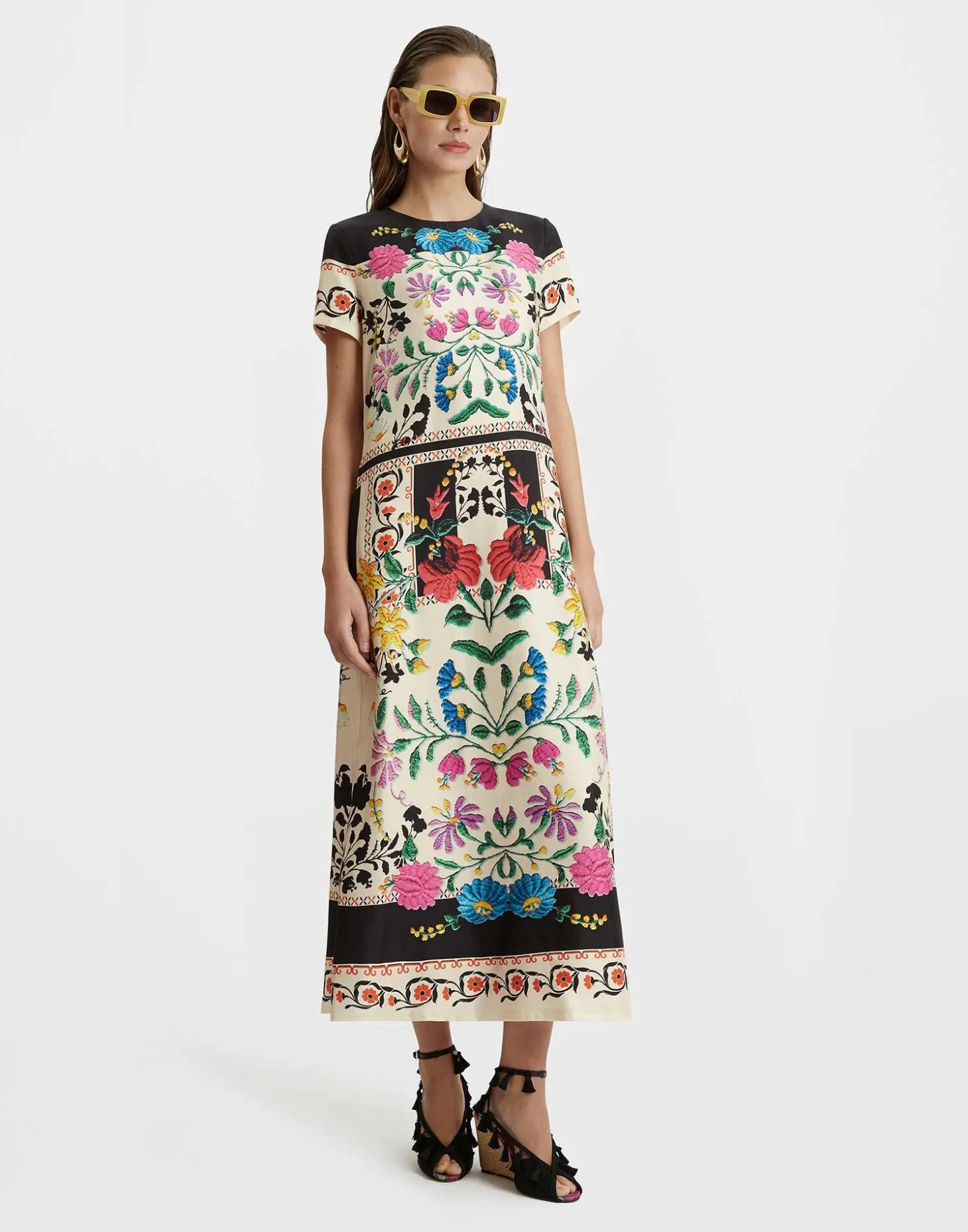 Swing DressPlaza Placée Ivory in Silk Twill