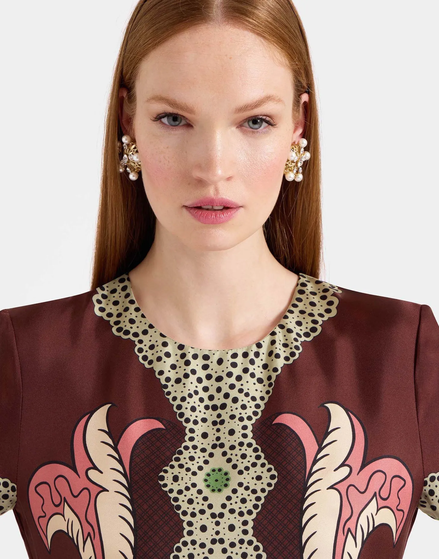 Swing DressPortal Placée Brown in Silk Twill